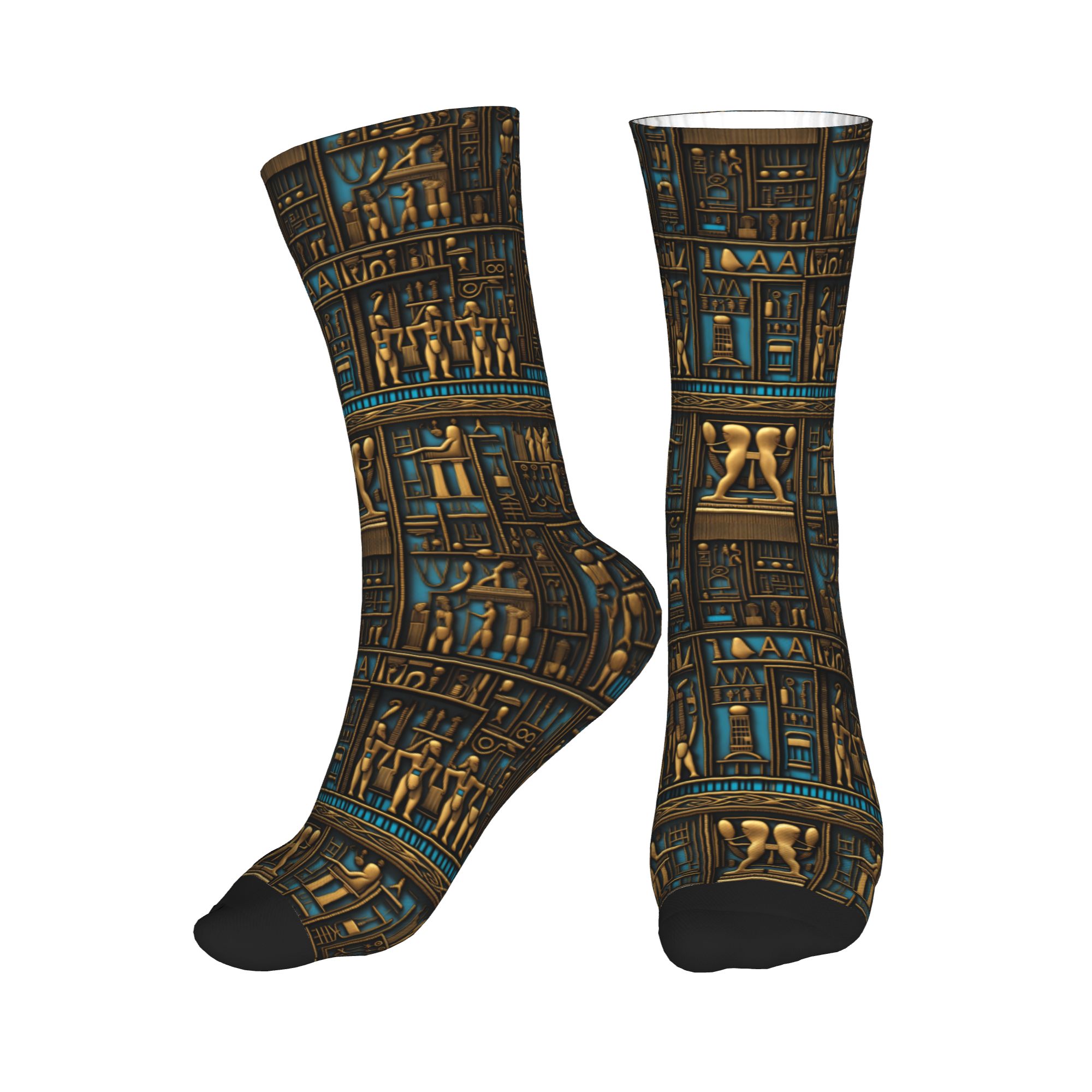 Dress Sock Men - Kaus Kaki Pria Motif Seni Hieroglif