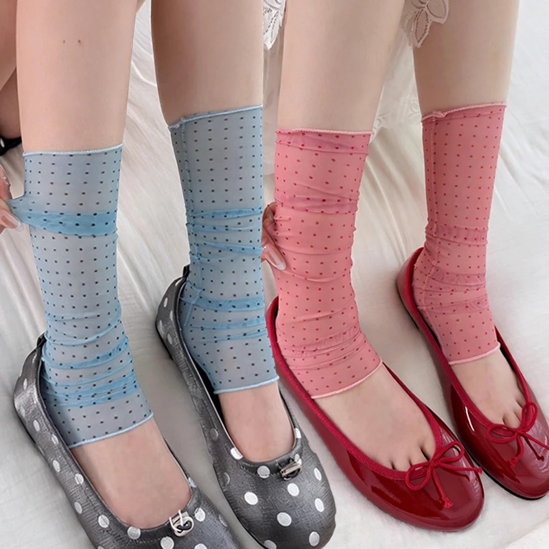 Kaus Kaki Renda Polka Dot Mode - Silk Sock Bamboo ulasan dan harga