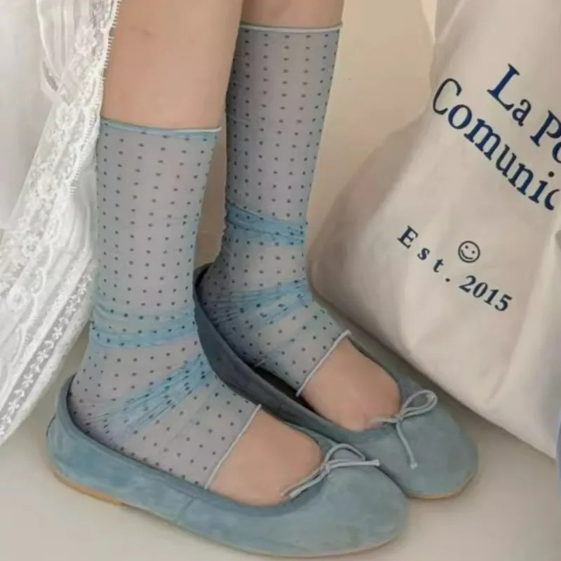Kaus Kaki Renda Polka Dot Mode - Silk Sock Bamboo ulasan dan harga